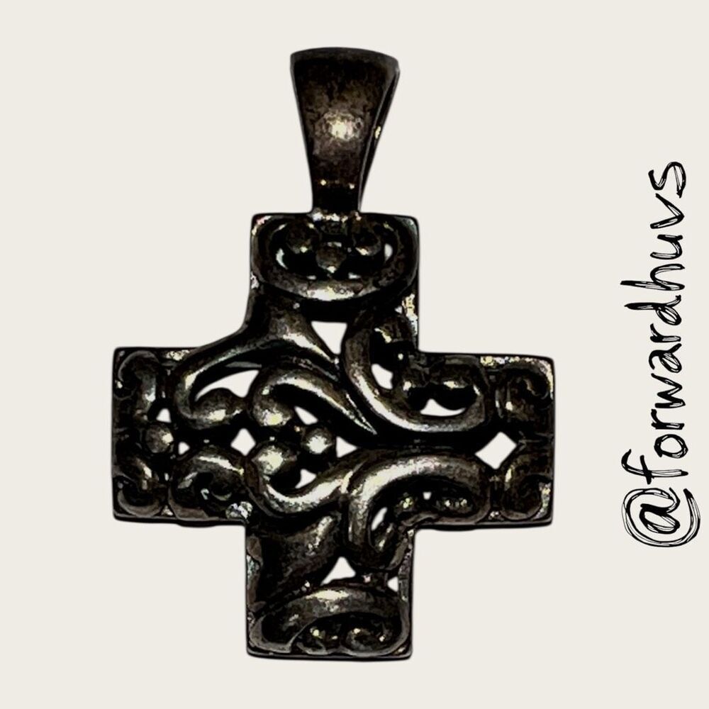 Sterling Silver Ornate Cross Pendant – Marked 925 ATI Thailand – 8.63g – Athra T